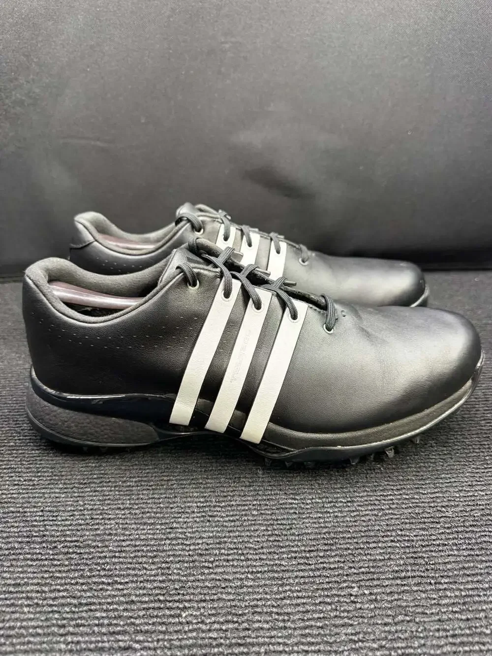 Adidas Tour360 24 Men's Spiked Golf Shoes - Core Black/Cloud White